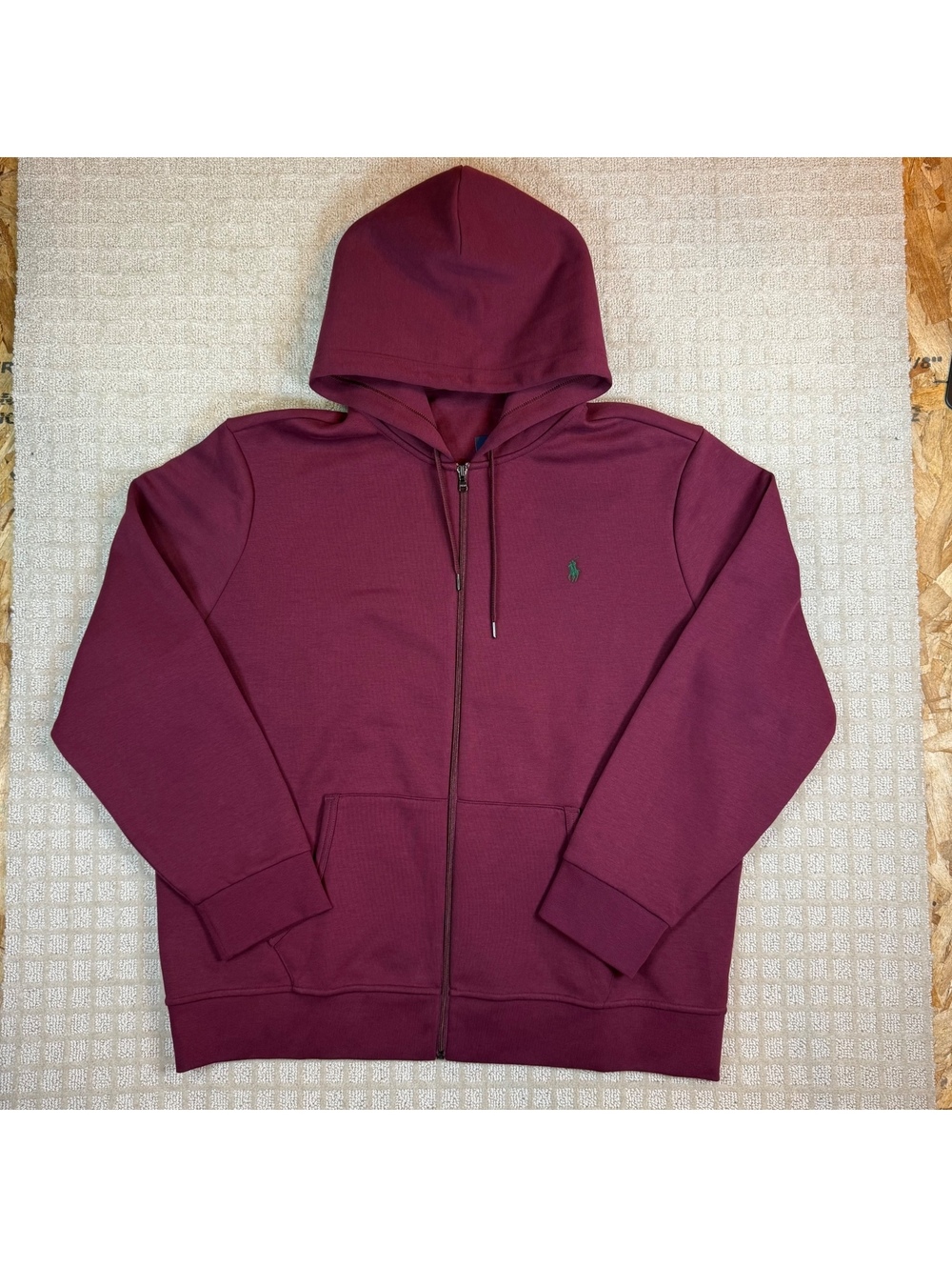 NEW Polo Ralph Lauren burgundy full zip hoodie xxl